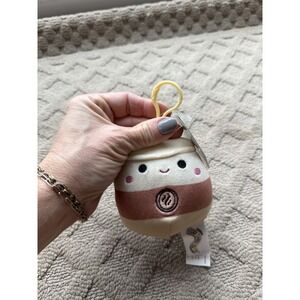 Squishmallows Renne The Latte Coffee Clip On 3.5" NWT‎